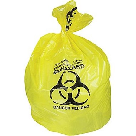 Her HER A6043PY 30 x 43 in. Healthcare Biohazard Can Liners; 20-30 gal; 1.3 mm Yellow A6043PY